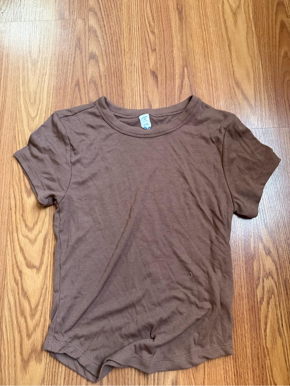 Old Navy Brown Ribbed Short-Sleeve Tee
